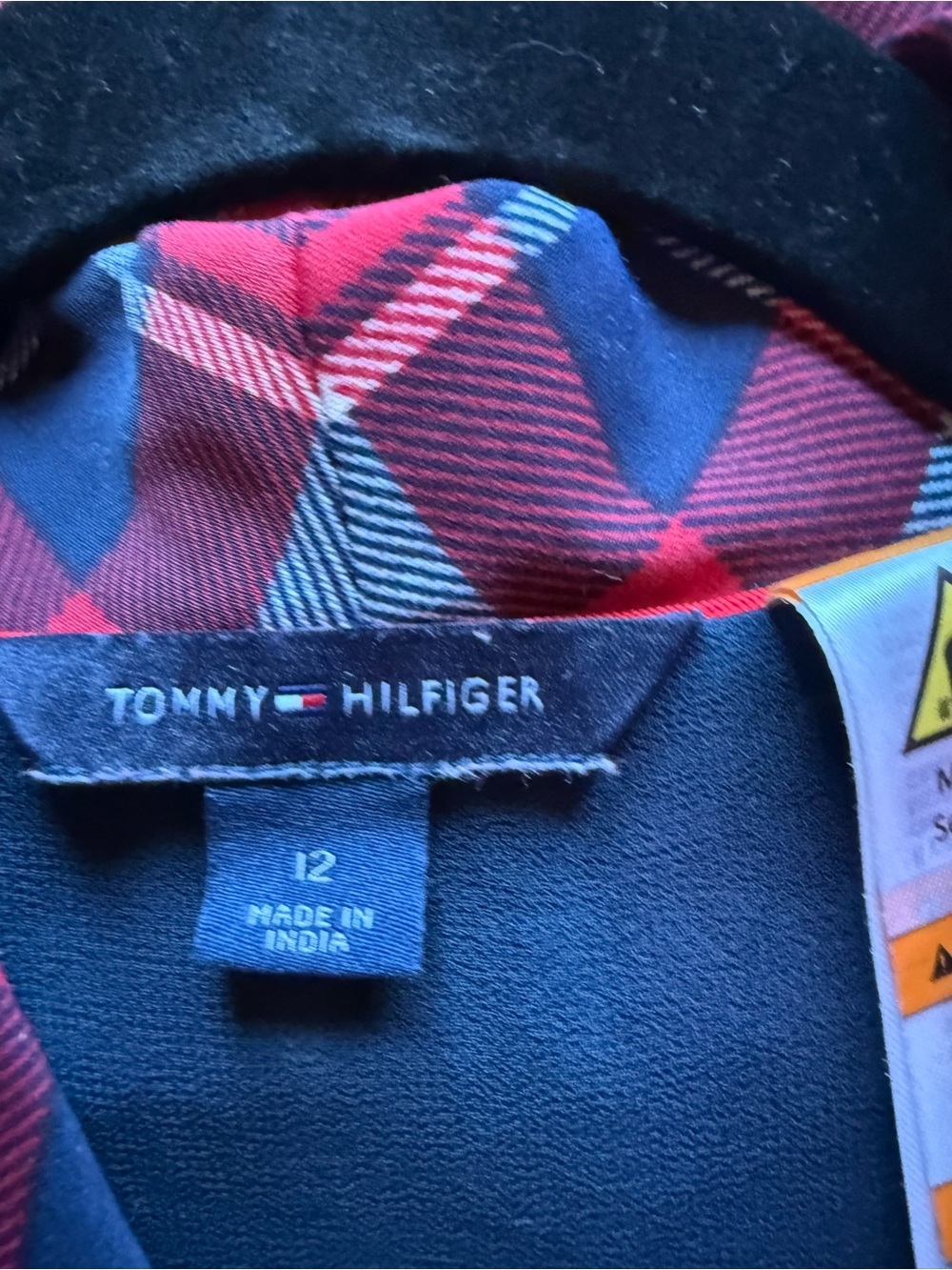 Vintage 90s Tommy Hilfiger Plaid Blazer Dress Preppy Tartan Mini Dress Size 12 - Picture 10 of 10